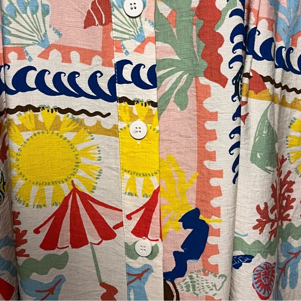 Zara New Woman High-Waist Midi Patchwork Print Cape Resort Skirt — Size Medium - Picture 11 of 13
